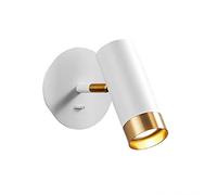 Wall Light Indoor LED 6W 3000K Warm White Modern 350° Rotatable Metal Wall Lamp Decorative Wall Sconce Lamp for Living Room Bedroom Hallway Corridor Stairs Hall, White