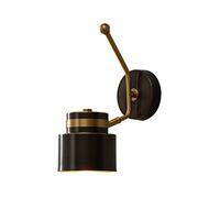 Wall Light Indoor LED 7W 3 Color Temperature Adjustable Brass Wall Lamp Rotatable Modern Decorative Wall Sconce, for Living Room Bedroom Hallway Corridor Stairs Hall, Black