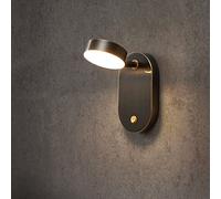 Wall Light Indoor LED 7W 3 Color Temperature Adjustable Brass Wall Lamp Rotatable Modern Decorative Wall Sconce, for Living Room Bedroom Hallway Corridor Stairs Hall, Black