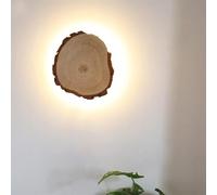 Wall Light Modern Sconce Indoor Wooden, Natural Pine Wood Led Wall Lamp, 12W Warm Light Decoration, Village Style Light for Bedroom, Living Room, Corridor, Restaurant (With Plug) (Size : Withou/Withou
