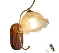 Wall Light Operated Wall Sconces Set of Two, Dimmable ed Glass Wall Light, Not Wires ed Wall Lamp with Remote Control for Living Room, Bedroom (Si
