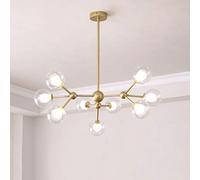 Wall Lighting Chandelier Chandelier,15-Lights Boutique Decoration Ceiling Fixture,Black Metal Light Matte Glass Shade Compatible with Bedroom Living Room Dining Room-Black. 9 Light,L