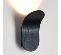 Wall Lighting Fixtures, Minimalist Brushed Shape Light, Aluminum Sconces,Vintage Indoor Lamp for Bar Cafe(Black,3 Color Mode)