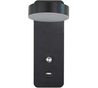 Wall Lights with and USB Interface Fashion White Black Wall Lamps Fixture Corridor Aisle Beside Lighting Art, Pendant Lamp(Black,4000k)