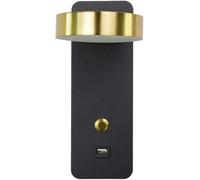 Wall Lights with and USB Interface Fashion White Black Wall Lamps Fixture Corridor Aisle Beside Lighting Art, Pendant Lamp(Gold,4000k)