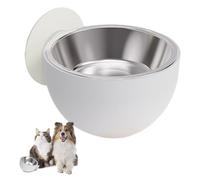 Wall Magnetic Dog Bowl, Stainless Steel Anti-Spill Pet Bowl, Elevated Fixed-Mounted Cat Eating Tray, Dishwasher Safe for Food & Water, PP, Black & White, 14.3cm