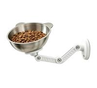 Wall Mount Dog Bowl | Stainless Steel Magnetic Adjustable Raised Dishes | Cat Feeding Station | For Multi Pet Households Indoor Outdoor Home House Travel Daily Feeding Kittens Senior Pets Puppies