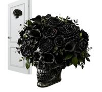 Wall Mount Floral Container | Gothic Skull Flower Pot Holder | Decorative Resin Wall Hanging Vase | Unique Indoor Outdoor Plant Display Container | Gothic Home Decoration Accent