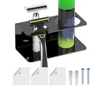 Wall Mount Holder, Adhesive Shaving Cream Stand, Compact Bathroom Organizer Rack, 5.12x2.17x2.56inches, Space-Saving Grooming Storage, for Shower, Toilet, Dorm, Hotel, Apartment, College