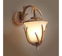 Wall Mount Lamp Wall Lantern E14 Wall Light Deer American Retro Glass with Antique Vintage Resin for Bedroom,Bedside Lighting,Clothing Stores,Cafes,Corridors,Aisles Socke