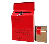 Wall Mount Mailbox - 11.81x9.06x2.36 InchesDecorative Waterproof Locking Letter Box, Metal Mailbox with Key, For Outdoor Garden Farmhouse Entryway Patio Home Porch Courtyard