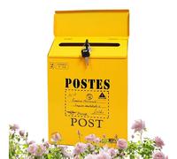 Wall Mount Mailboxes - Lockable Wall-Mounted Post Box | European Country Decorative Letter Box for Outdoor Garden and Porch | Secure Metal Mailbox with Key for Letters, Newspapers, and Magazines
