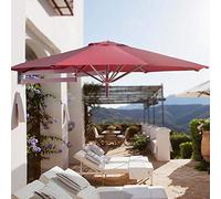 Wall Mount Patio Umbrellas Parasols, Outdoor Tilting Sunshade Umbrellas with Adjustable Aluminium Pole, 7ft / 220cm, for Garden Balcony Yard