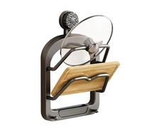 Wall Mount Pot Lid Holder - Suction Cup Wall Organizer, 2-Tier No-Drill Pot Pan Storage Rack for Kitchen Use | Waterproof Lid Rack for Countertops, Cabinet Door, Indoor Home Cooking Space