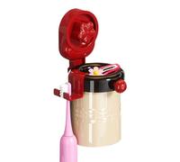 Wall Mount Toothbrush Holder, Space Saving Organizer Rack, No-Drill Bathroom Storage, Toothbrush Stand with Hooks, Hygiene Accessory for Bathroom Kitchen Living Room Bedroom Home Dorm Apartment