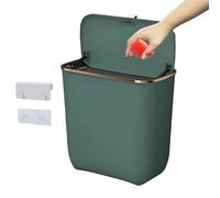 Wall Mount Waste Basket - 7l Over Door Trash Can, Space Saving Cabinet Container with Lid , Cupboard Dustbin with Bags | Home Office Paper Recycling, Craft Room Scrap Bin, Utility Closet Organization