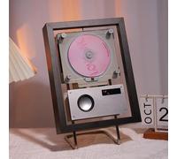 Wall Mountable CD Player with Speakers, Music Frame CD Player, LED Screen, Ambient Lighting, Remote Control, Bluetooth/3.5mm AUX Output, for Home Office Gallery(Black)