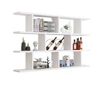 Wall Mountable Cube Storage Organizer Wooden Floating Book Shelf for Wall Storage Curio Collectible Book Wine Locker Shelf Organizer Open-Back Display Rack for Study, Bedroom, Living Room(blanco)