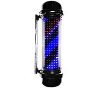 Wall Mounted Barbershop LED Barber Pole Cylindrical Barber Shop Sign Pole Light Red Blue White Lamp Beads Rotating Illuminated Light Salon Outdoor Waterproof Wall Lamp
