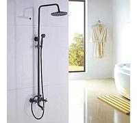 Wall Mounted Bath Rainfall Shower Set Tub Faucet with Handheld Spray Oil Rubbed Bronze,Shower Faucet Set