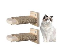 Wall Mounted Cat Climbing Steps, Pet Jumping Shelves, Wooden Kitten Paw Grinding Stairs, Set of 2 Climbing Shelf, Ideal for Wall Cage, 5.91x2.95x3.94 Inches