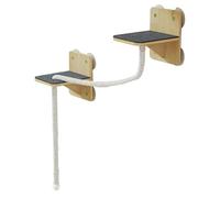 Wall Mounted Cat Furniture, Space Saving Cat Shelves Tree Perch, Scratching Tower, Usage In Window Indoor Outdoor Playroom Apartment Balcony Climbing Step Natural, 5-Piece Durable Climb, 4.33x4.33 in