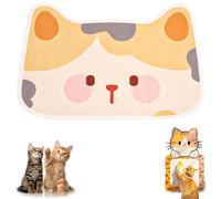 Wall Mounted Cat Scratcher, Cute Self-Adhesive Cat Scratch Mats with a Cat Toy, Trimmable Cats Scratch Mats, with Adhesive Backing for Wall, Door, Sofa (Color B)