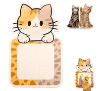Wall Mounted Cat Scratcher, Cute Self-Adhesive Cat Scratch Mats with a Cat Toy, Trimmable Cats Scratch Mats, with Adhesive Backing for Wall, Door, Sofa (Color C)