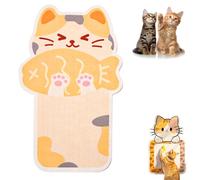 Wall Mounted Cat Scratcher, Cute Self-Adhesive Cat Scratch Mats with a Cat Toy, Trimmable Cats Scratch Mats, with Adhesive Backing for Wall, Door, Sofa (Color E)