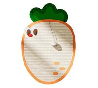 Wall Mounted Cat Scratcher, Wear Resistant Scratch Pad, Carrot Shaped Cat Scratcher, Indoor Sisal Scratching Post with Ball 25.59x16.93x0.16 Inches for Cats, Kitten (1 Piece)