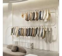 Wall Mounted Coat Rack - Modern Industrial Design Large Capacity Clothing Display Rack for Boutique & Wedding Creative Tidy Rail for Stylish nization