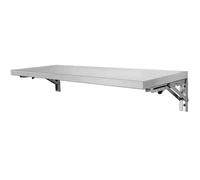 Wall-Mounted Dining Table, Floating Stainless Steel Multi-Use Drop Leaf Workbench for Small Space,Hanging Table for Study, Kitchen and Dining Room(60 * 40CM)