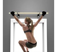 Wall Mounted Doorway Pull Up Bar, Home Gym Exercise Fitness Strength Training Horizontal Bar, Steel Base/Solid Wood Handle