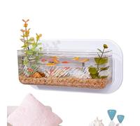 Wall Mounted Fish Tank, No Drill Hanging Aquarium Bowl, Compact Decorative Plant Container for Bedroom, Kitchen, Dorm, Apartment, Small 10x7x9cm, Large 25x7x9.5cm