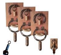 Wall Mounted Horseshoe Bottle Opener, Rustic Horseshoe Wine Opener Corkscrew Wall Mounted, For Wine Lovers Home Decors Enthusiasts for Occasions (3PCS)