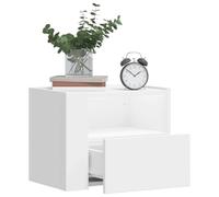 Wall Mounted Night Stand 2 Pack White 45x30x35 cm, Floating Bedside Table with Drawer, Space Saving Corner Shelf for Bedroom Living Room, Sturdy Engineered Wood Modern Design