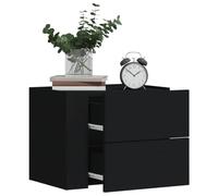 Wall Mounted Nightstand Set of 2 Black 45x30x35 cm with Drawers, Floating Bedside Table for Bedroom & Living Room, Space Saving Modern Design, Sturdy Engineered Wood, Easy to Clean & Install