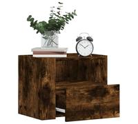 Wall Mounted Nightstand Smoked Oak 45x30x35 cm with Drawer - Elegant Floating Bedside Table for Bedroom Living Room Sturdy Engineered Wood with High Load Capacity & Easy to Clean