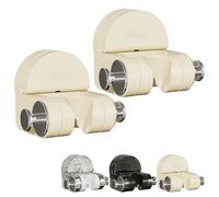 Wall Mounted Non-Perforated Shower Fixture - Integrated Suction Cup Shower Rack, Suction Showers Head Holder, Universal No-Drill Adjustable Removable Showers Head Holder (White,#2pcs)