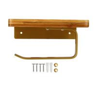 Wall Mounted Paper Towel Holder | Industrial Style Shelf Organizer for Kitchen/Bathroom/Office | Space Aluminum & Phyllostachys Pubescens | Long - lasting & Multi - Purpose