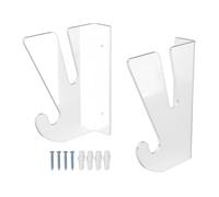 Wall Mounted Skateboard Rack, Acrylic Horizontal Longboard Display with Storage Hooks for Garage Home Apartment (Claro)