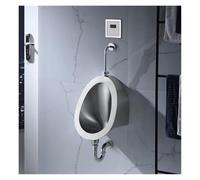 Wall-mounted Stainless Steel Urinal For Man, Intelligent Flushing Urinals For Men's Adult, Household/Commercial Sensor Male Toilet For Garage KTV Dorm(Silver)