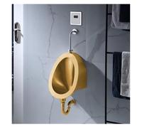 Wall-mounted Stainless Steel Urinal For Man, Intelligent Flushing Urinals For Men's Adult, Household/Commercial Sensor Male Toilet For Garage KTV Dorm(Gold)