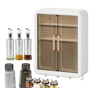 Wall Mounted Storage Cabinet - Seasoning Organizer Shelf, Compact Pantry Utility Cupboard | Vertical Rack for Home Cooking Areas with Protective Panels and Organized Condiment Display Two Door