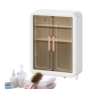 Wall-Mounted Storage Cabinet | Wall Mounted Organizer with Door - Pantry Seasoning Jar Holder Rack Shelf Double Door Organizer For Bathroom Garage