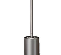 Wall-Mounted Toilet Brush Punch-Free Space Aluminum No Dead Angle Bathroom Cleaning Tool(Gray)