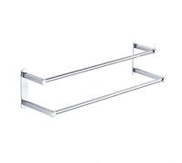 Wall Mounted Towel Rack, Single and Double Layer Aluminum Towel Rail, Self Adhesive Towel Bar for Kitchen or Bathroom/80Cm/C-Silver
