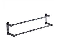 Wall Mounted Towel Rack, Single and Double Layer Aluminum Towel Rail, Self Adhesive Towel Bar for Kitchen or Bathroom/60Cm/C-Black