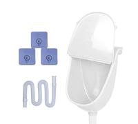 Wall Mounted Urinal - Heavy Duty Adhesive Suction Pads, Tool-Free No Drill Installation, Fully Adjustable Height Placement, Removable Drain Plug | Portable Male Urinal Toilet For Boys Teens Husband
