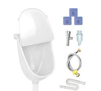 Wall Mounted Urinal, Urine Diverter, Urine Diverter Retractable Pipe PP Material Space Saving Easy Installation, Portable Urinal for Outdoor Men Camping, 11.22x7.09x15.16Inches, White
